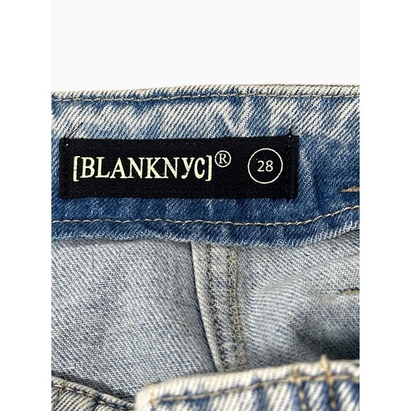 NWT Blank NYC High Rise Blue Denim‎ Short With Belt Women's Size 28 100% Cotton - Picture 9 of 13